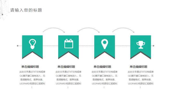 簡潔點線粒子工作總結(jié)匯報PPT模板