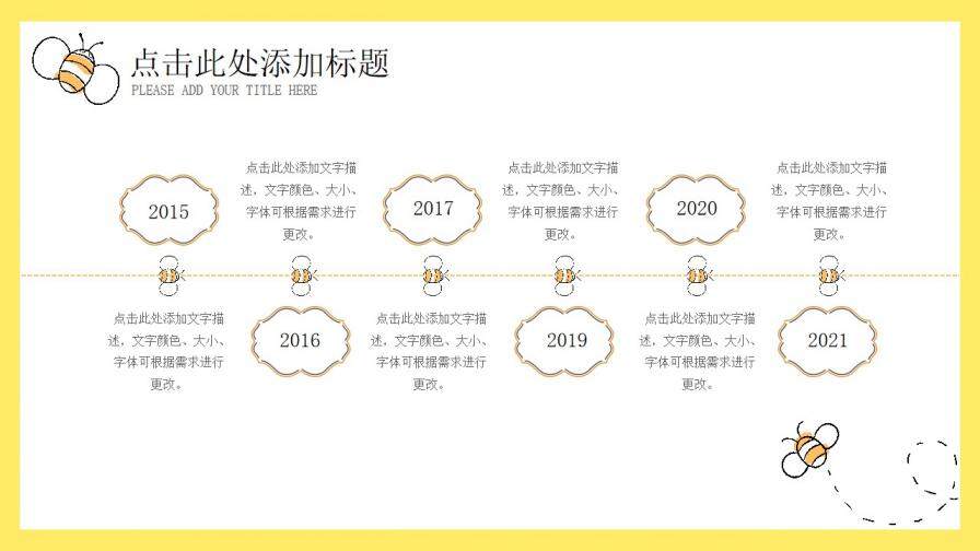 可愛卡通小蜜蜂PPT模板