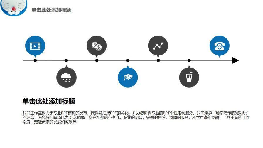 可愛機(jī)器貓哆啦A夢PPT模板