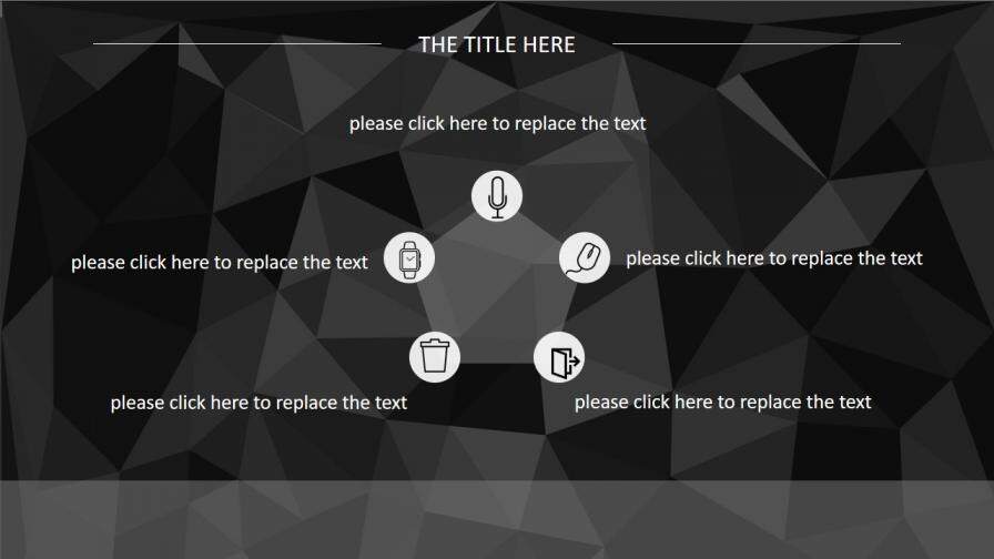 黑色低多邊形背景通用PPT模板