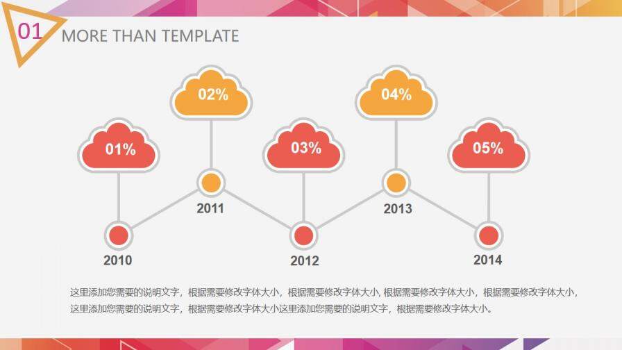 炫彩三角形多用途PPT模板