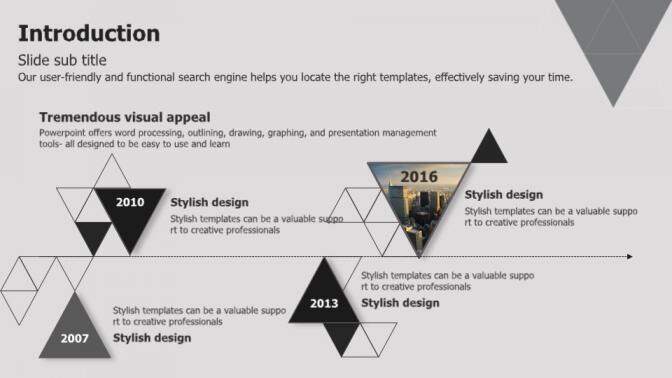 创意三角形排版建筑施工PPT模板