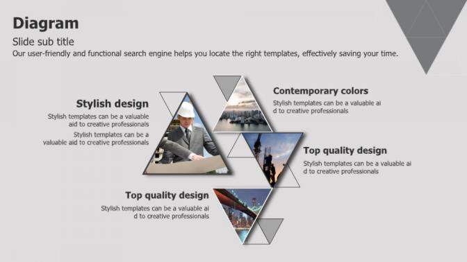 创意三角形排版建筑施工PPT模板