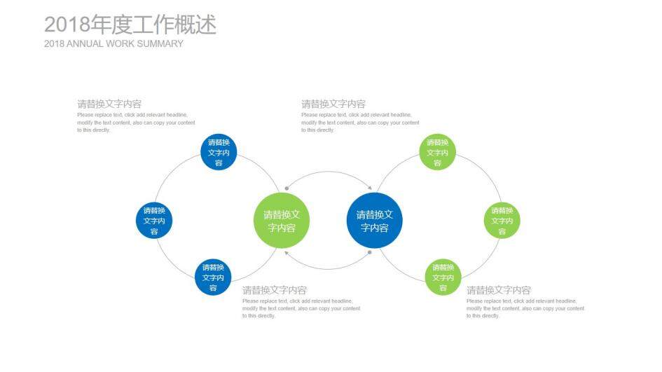 清爽藍綠年終述職報告PPT模板