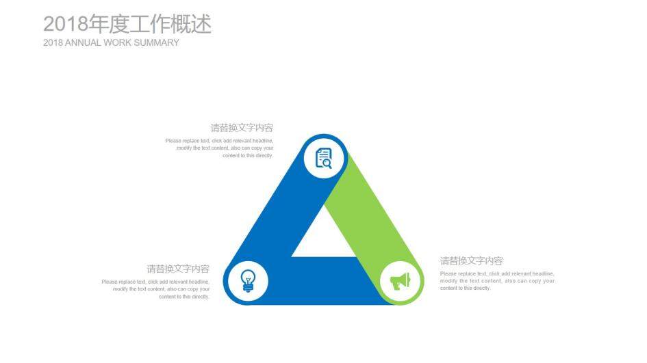 清爽藍綠年終述職報告PPT模板