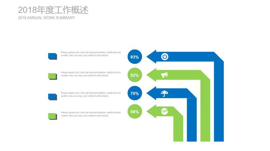 清爽藍綠年終述職報告PPT模板