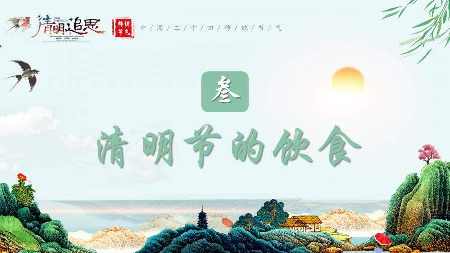 清明節(jié)的由來(lái)傳統(tǒng)習(xí)俗PPT模板