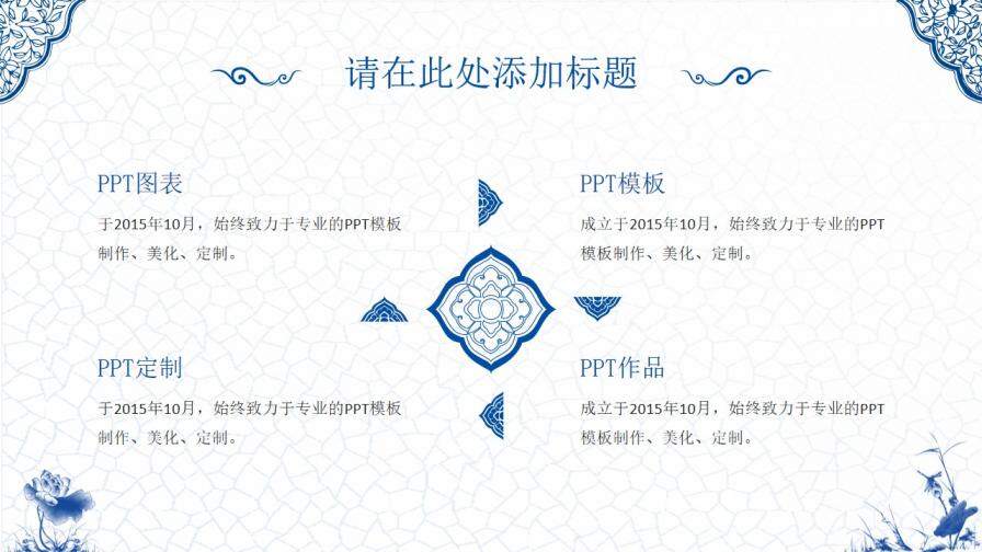 精美中國風青花瓷PPT模板