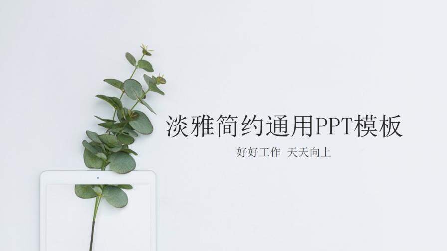 淡雅简约绿色清新ppt模板