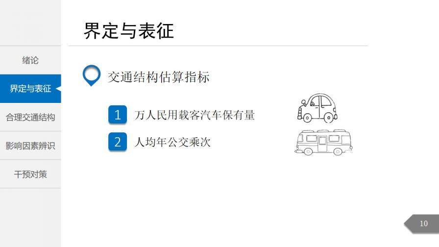 白色简洁城市交通分析规划通用PPT模板