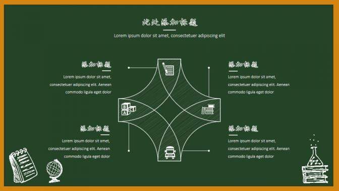 教师讲课备课黑板手绘教学课件PPT模板