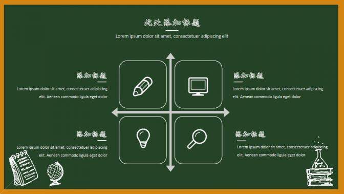 教师讲课备课黑板手绘教学课件PPT模板