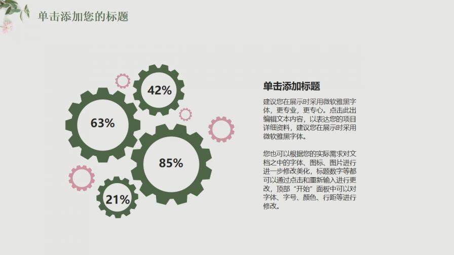 小清新唯美质感花纹工作汇报年终总结PPT模板