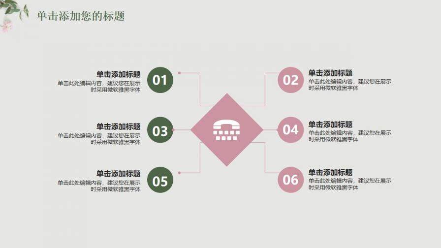 小清新唯美质感花纹工作汇报年终总结PPT模板