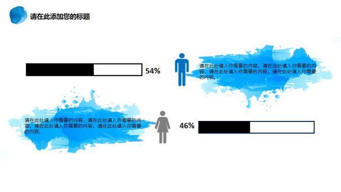 大气蓝色水墨年终汇报总结商业计划书PPT模板