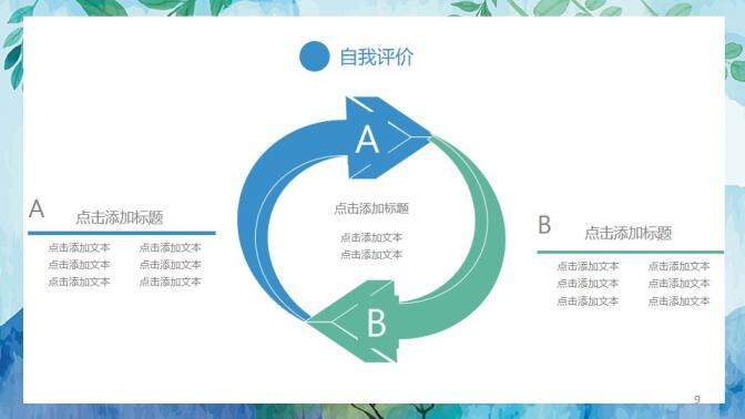 小清新水墨商務轉正述職工作總結匯報PPT模板