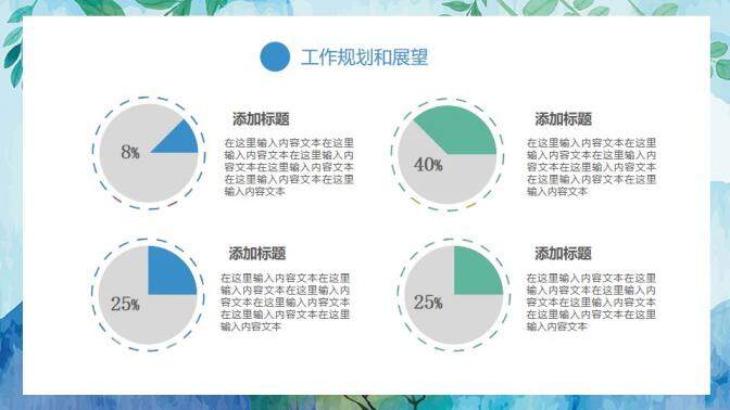 小清新水墨商務轉正述職工作總結匯報PPT模板