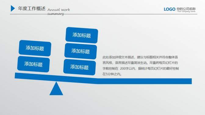 框架完整实用蓝色个人总结工作计划汇报PPT模板
