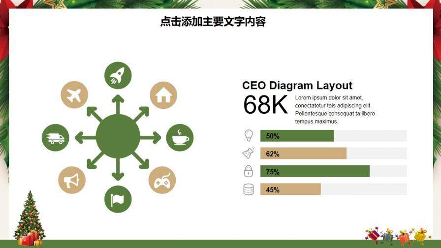 圣诞树简约圣诞节日快乐活动PPT模板