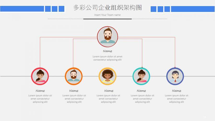 卡通动态公司组织架构图组织结构PPT模板