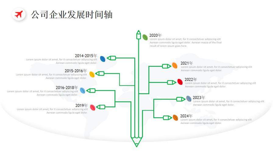 簡約公司企業(yè)發(fā)展時(shí)間軸圖表設(shè)計(jì)PPT模板