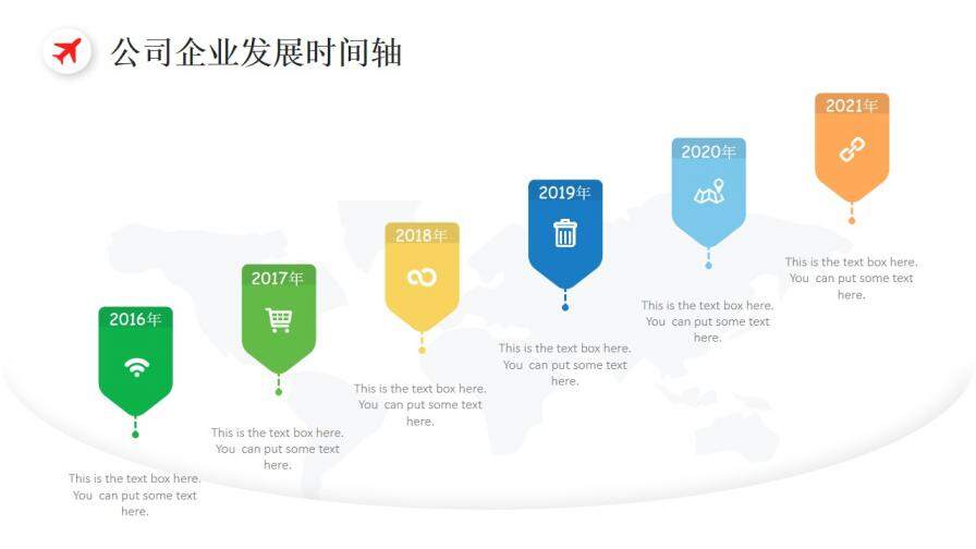 簡約公司企業(yè)發(fā)展時間軸圖表設計PPT模板