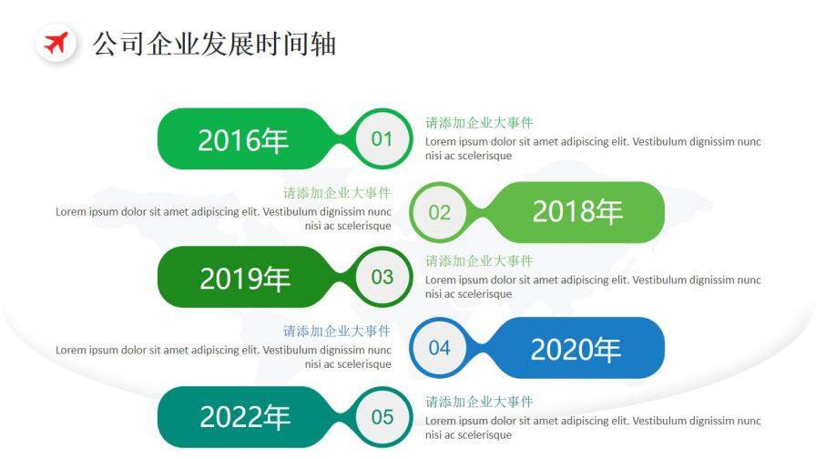 簡約公司企業(yè)發(fā)展時(shí)間軸圖表設(shè)計(jì)PPT模板