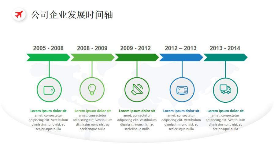 簡約公司企業(yè)發(fā)展時間軸圖表設計PPT模板