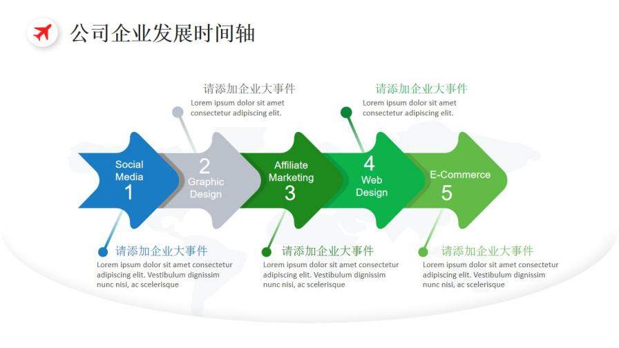 簡約公司企業(yè)發(fā)展時間軸圖表設(shè)計PPT模板