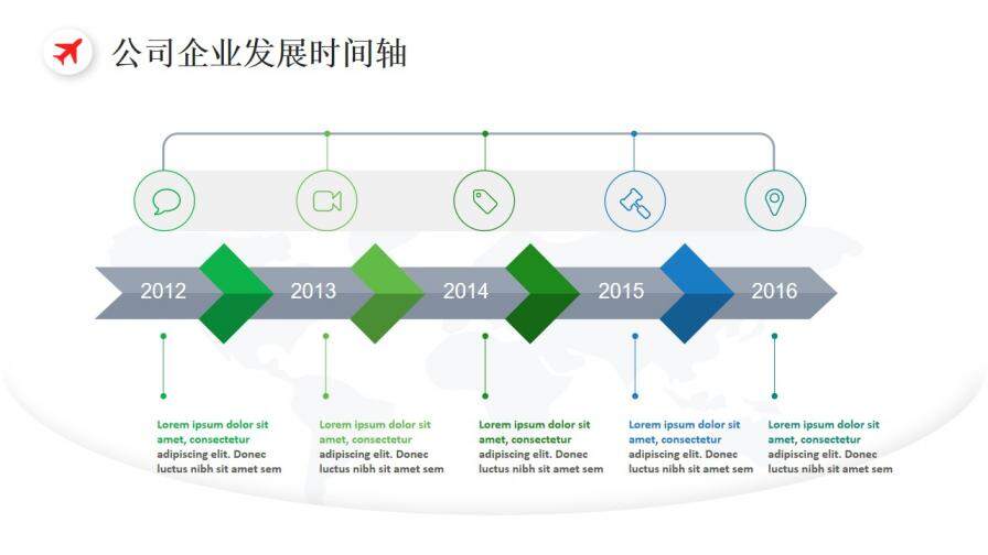 簡約公司企業(yè)發(fā)展時間軸圖表設(shè)計PPT模板