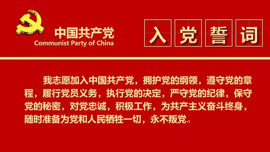 落實學習十九大中國共產(chǎn)黨新章程黨章建設PPT模板