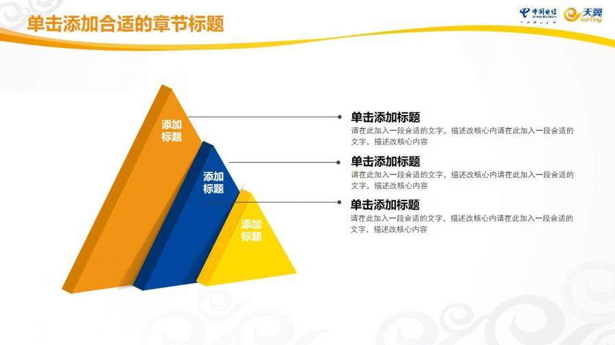 中國電信天翼寬帶專用工作總結PPT模板