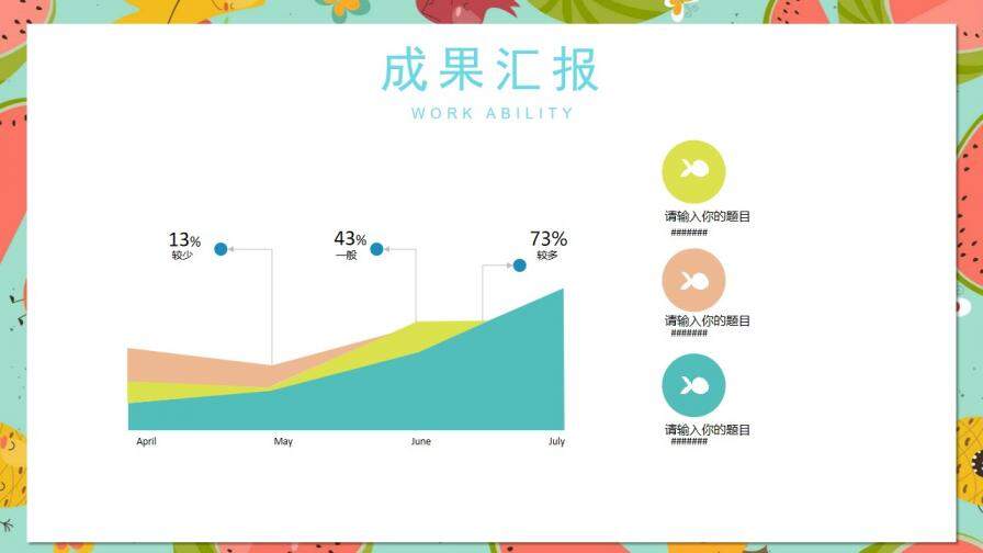 綠色清新西瓜夏天工作計(jì)劃PPT模板