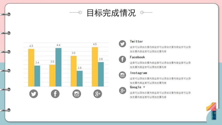 创意多彩笔记本PPT模板