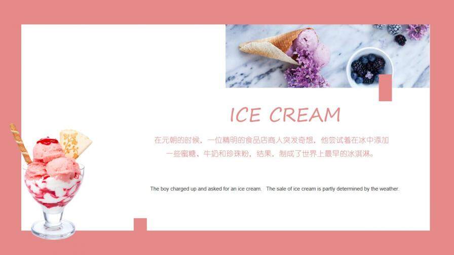 夏季甜品冰淇淋展示PPT模板