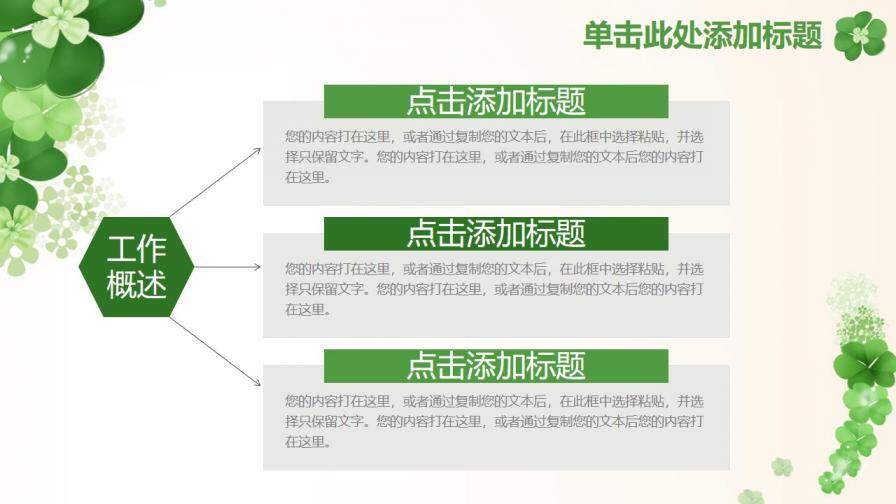 2020清新花卉森系文艺工作汇报PPT模板