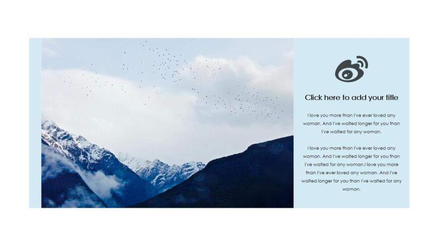 欧美大气雪景图杂志拍摄宣传PPT模板