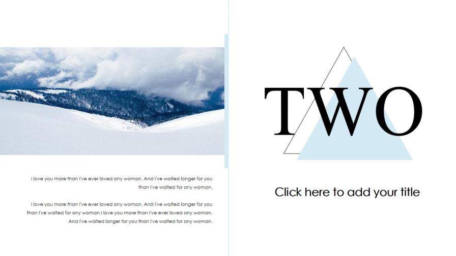 欧美大气雪景图杂志拍摄宣传PPT模板