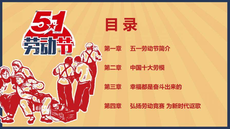51劳动节日活动由来宣传介绍PPT模板