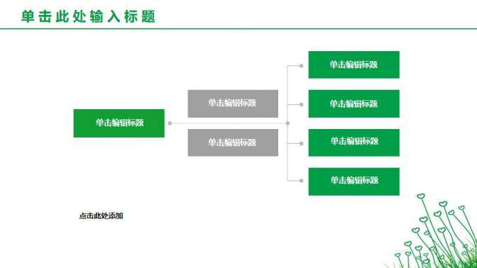 綠色植物背景簡潔工作計劃PPT模板