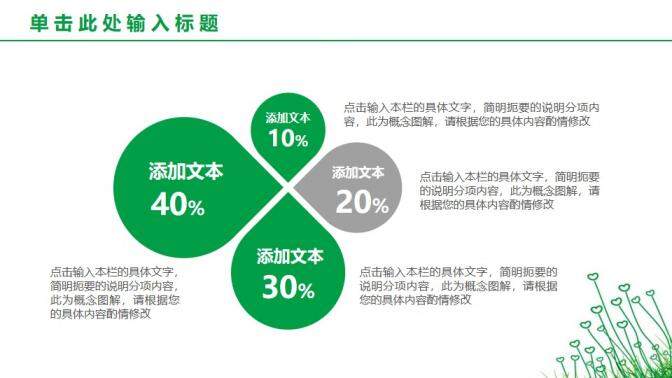 綠色植物背景簡潔工作計劃PPT模板