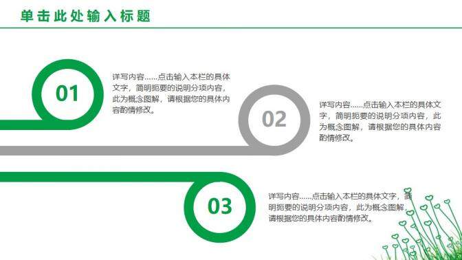 綠色植物背景簡潔工作計劃PPT模板