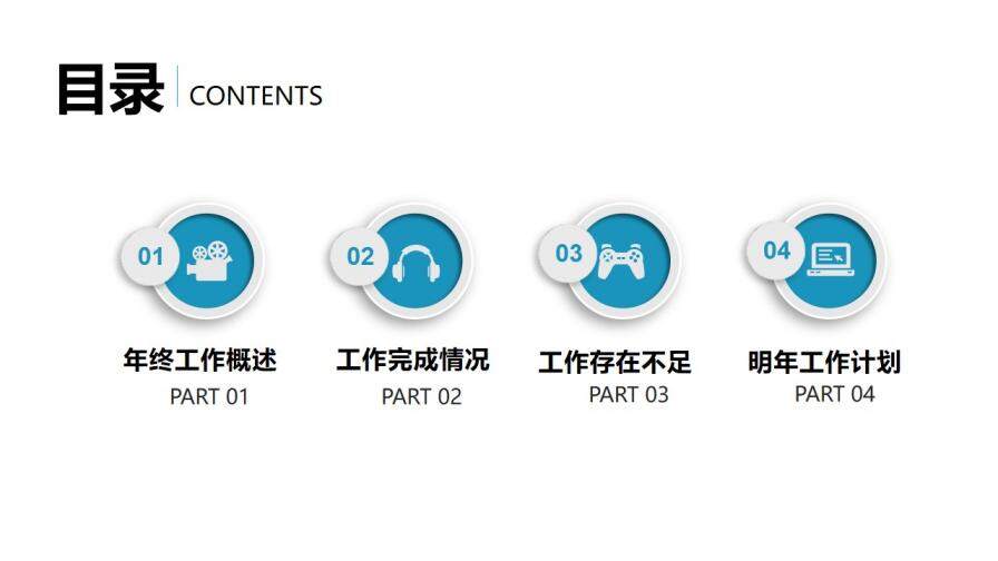 藍色商務工作總結計劃匯報PPT模板