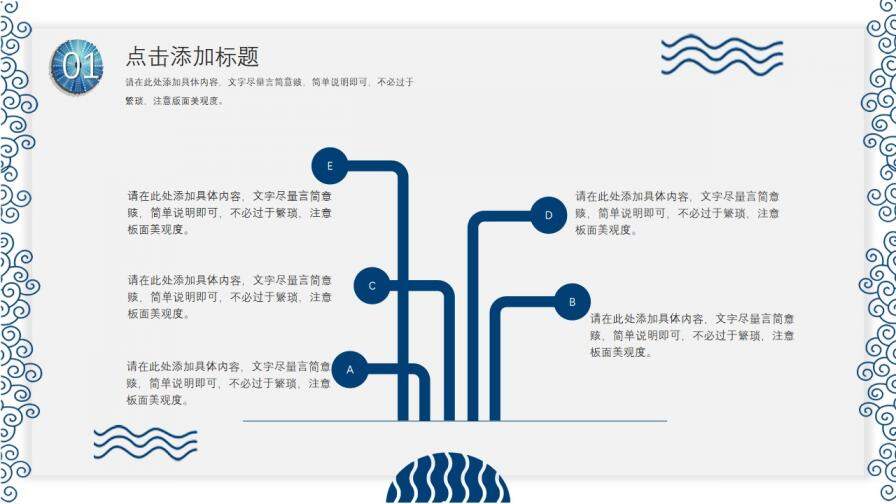 藍色簡約風教學課件PPT模板