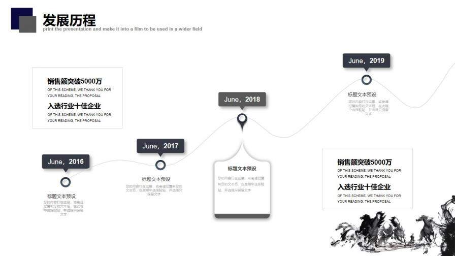 簡約駿馬奔騰企業(yè)簡介通用PPT模板