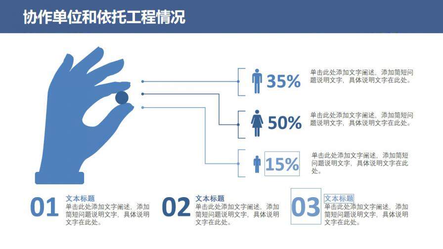 藍色簡約科研項目工作匯報通用PPT模板