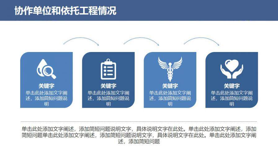 藍色簡約科研項目工作匯報通用PPT模板