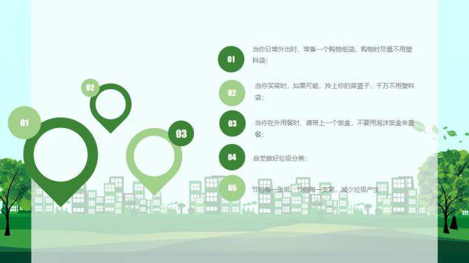 绿色清新绿色环保垃圾分类宣传PPT模板