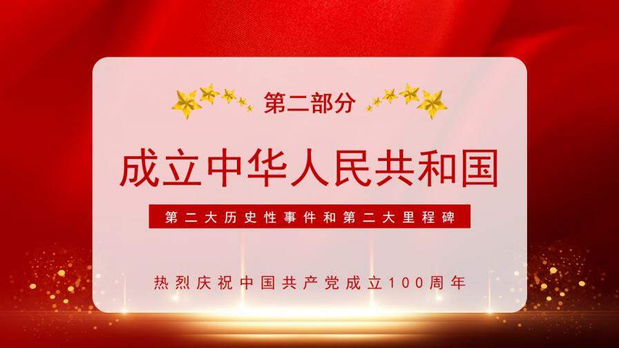 热烈庆祝中国共产党成立100周年从百年历史看党的初心和使命通用PPT模板