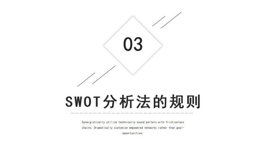 简约黑白色商务SWOT技能培训PPT模板